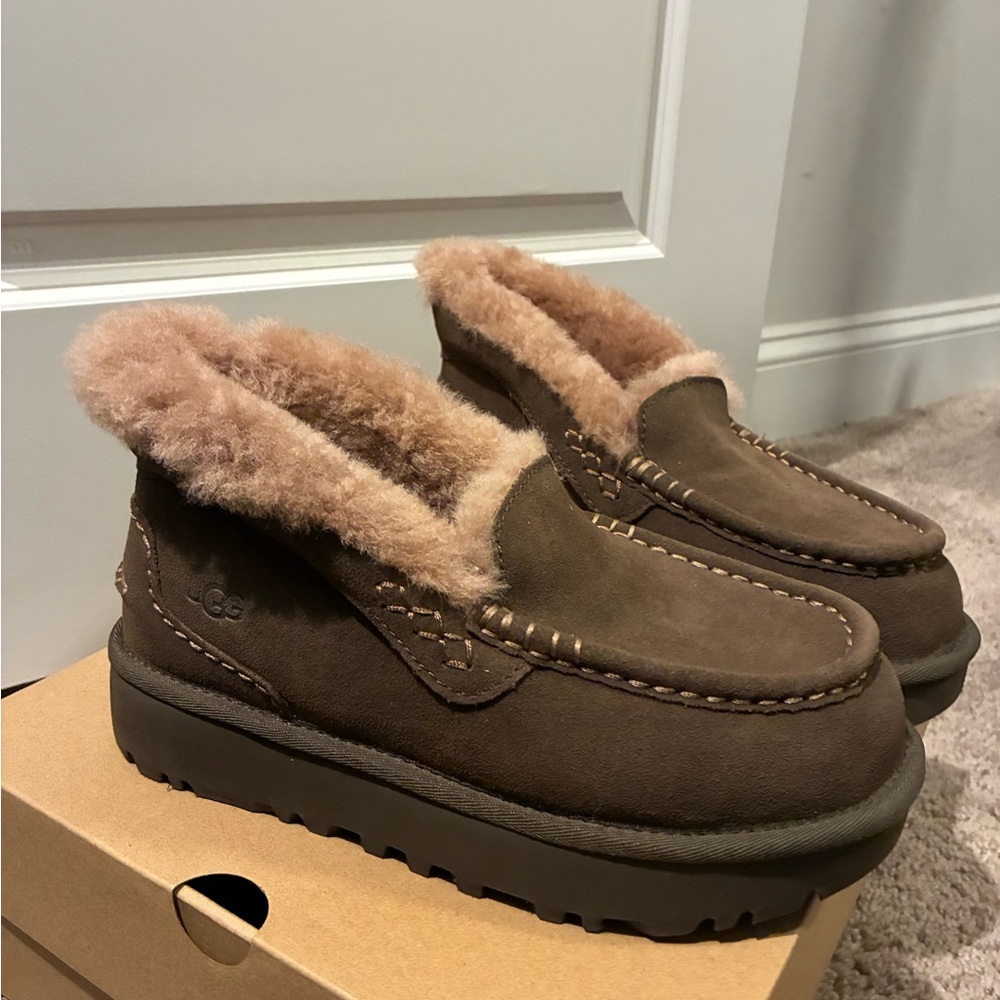 UGG Ansley Parc Suede Wedge Slippers